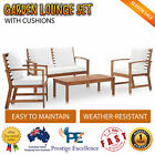 4 Piece Outdoor Lounge Set With Cushions Solid Acacia Wood Garden Sofa Furniture