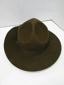  OLD WOOL MENS HAT MILITARY COWBOY DRESS HAT SIZE 7 - Picture 1 of 4