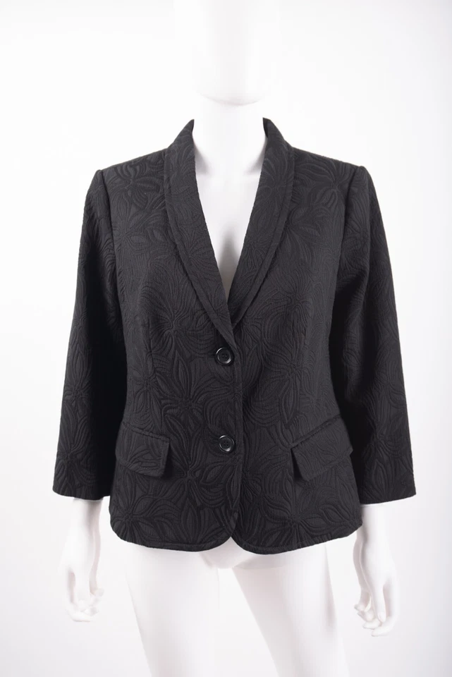 Traje Abrigo Chaqueta Blazer Talbots Mujer Talla 12 Negro Floral Texturizado Flores Nuevo con Etiquetas Foto 1 de 4