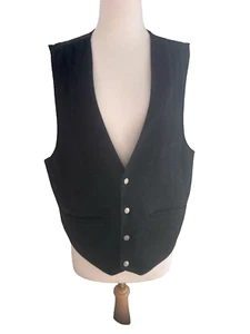 VINTAGE TRIBES FROM THE LAND OF THE BRAVE BLACK SUEDE LEATHER VEST - SIZE XL - Picture 1 of 7