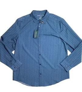 Perry Ellis Mens Button Down Shirt Blue Combo 2XL - Picture 1 of 5