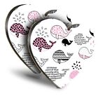 2x Heart MDF Coasters - Whale Drawings Pattern Sea Creature  #46418