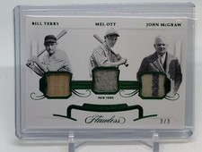 2020 Flawless Bill Terry Mel Ott John McGraw Legends Triple Jersey 3/3!