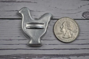 Vintage Cookie Cutter Mini Hen Chicken Aluminum 1 1/2 Inch - Picture 1 of 3