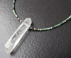 RUBY in FUCHSITE & CLEAR QUARTZ CRYSTAL PENDANT NECKLACE -  Heart Chakra Healing