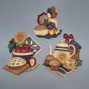 Juego de 3 placas de arte de pared de cocina vintage para interiores de hogar 1997 #3373 COUNTRY BAKE - Imagen 1 de 18