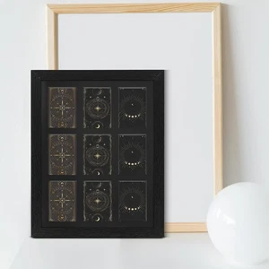  Sport Card Display Cabinet: Wooden Wall Baseball Card Display Case - 9 Slots - Picture 1 of 12