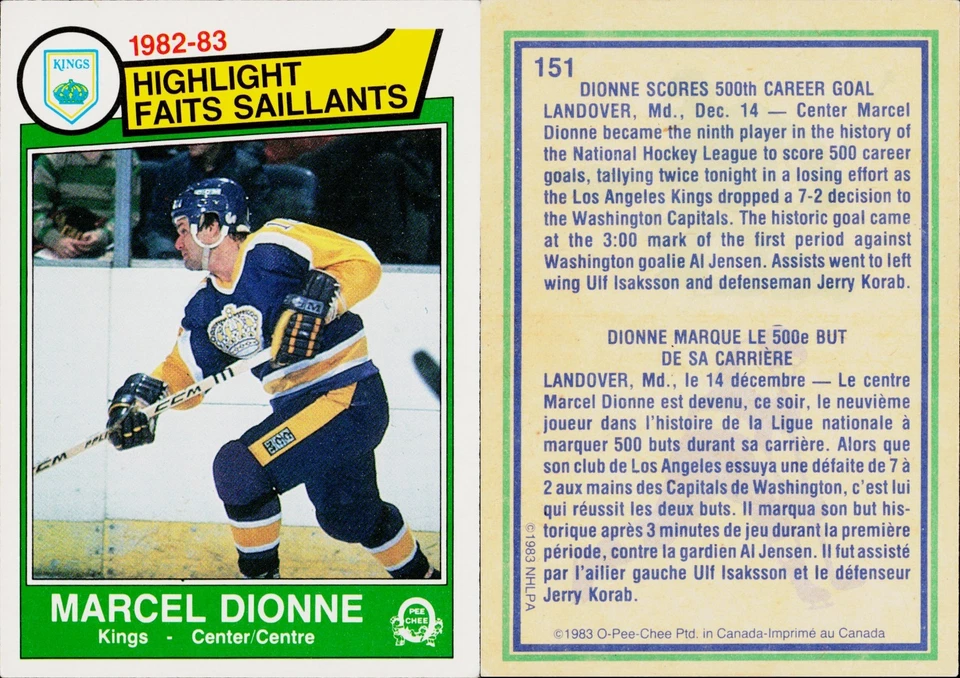 1983-84 O-Pee-Chee Hockey Card #151 Marcel Dionne Los Angeles Kings - Image 1 of 1