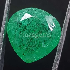 EGL Certified 17.30 Ct Emerald | Natural Green Gem | Pear Cut Beauty 5ARL - Picture 1 of 12