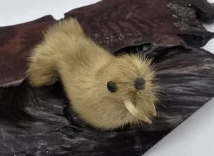 Vintage Souvenir Toy Stuffed Miniature Walrus Figure Figurine Real Fur - Picture 1 of 10
