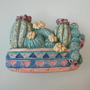1990 Figi Graphics FR-104 Cactus Magnet Southwest Desert Pottery Style Taiwan - Picture 1 of 3