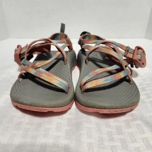 Chaco ZX/1 Ecotread Girls blue Pink yellow Adjustable Strappy Sandals Size 1 - Picture 1 of 8