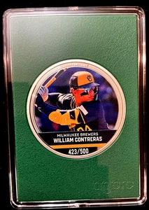 William Contreras 2024 MLB Mint Trading Coin - Niue - NZ Mint COA #423/500 - Picture 1 of 2