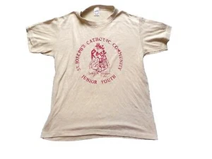 VTG St Joseph Catholic Community Shirt Adult Medium Single Stitch Rock 80s Mens - Picture 1 of 8