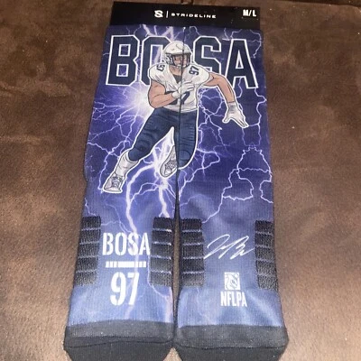 NFL Strideline Los Angeles Chargers Football Joey Boss Mens Medium Large Socks - Image 1 of 4