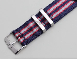James Bond 007 do zegarka OMEGA NYLON NIEBIESKI CZERWONY SZARY pasek klamra 20mm - Zdjęcie 1 z 11