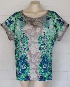 Coldwater Creek L 14 Garden Villa Romantic Short Sleeve Pullover Top - Picture 1 of 6