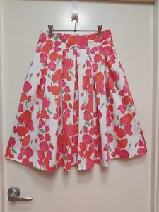 REVIEW Size 10 'Tulips & Roses' Midi Full Pleated Skirt PC - Picture 1 of 5