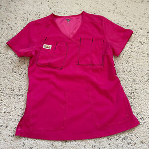 Koi Scrub Top (Women Size Small) Short Sleeves Pockets Pink