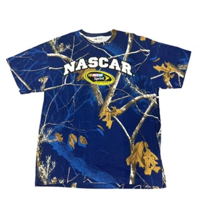 Vintage Dead Stock All Over Print NASCAR Realtree Camo Racing Tee L *NWOT - Picture 1 of 3