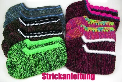 HANDWERKKUNST Strickanleitung Puschen- Haussocken- Überzieher für Frauen und Männer 6 Größen