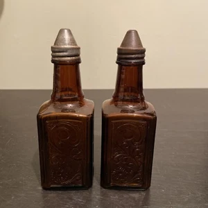 Vintage Stetson Cologne Ornate Amber Collectible Bottles empty Lot Of 2 EUC - Picture 1 of 8