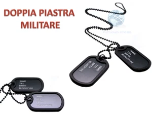 COLLANA TARGHETTA MILITARE DOPPIA PIASTRA MEDAGLIETTA MARINE MILITARY NACKLACE - Imagen 1 de 1