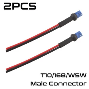 2 piezas T10 168 2825 2821 W5W bombilla macho conector enchufe adaptador arnés de cableado - Imagen 1 de 9