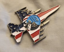 F-16 Silver War Plane Bird Stars & Stripes II US Air Force USAF I Fighter World