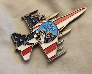 F-16 Silver War Plane Bird Stars & Stripes II US Air Force USAF I Fighter World - Foto 1 di 12