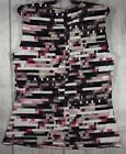 Calvin Klein PLEATED - Shell Neck - SLEEVELESS - Abstract TOP - Size Large 19x24