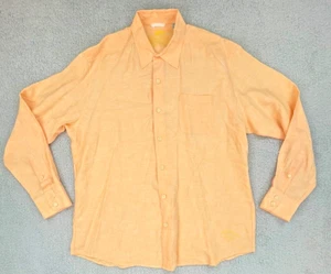 Camisa Tommy Bahama Para Hombres XL Naranja Melocotón Abotonada Manga Larga Cuello Lino - Imagen 1 de 14