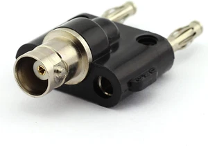 4 mm BNC-Buchse auf zwei Dual-Bananenstecker, Buchse auf Stecker - Bild 1 von 3