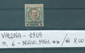 VALONA Italia Regno 1909 Cat. Unificato n. 6 Nuovo Non linguellato MNH ** - Foto 1 di 1