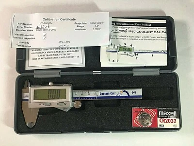 iGaging IP67 Digital Calipers Coolant Proof Cal 4"/100 mm Stainless Bluetooth - Image 1 of 3