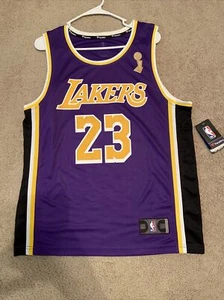 Maglia Lebron James Fanatics marca LA Lakers viola 2020 NBA Finals Champion M - Foto 1 di 10