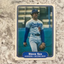 1982 Fleer 21 Steve Sax   Los Angeles Dodgers  RC Mlb Baseball Card