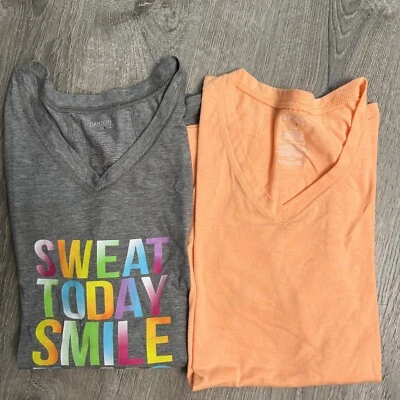 danskin now 1x tops ativos cinza e laranja - Imagem 1 de 4