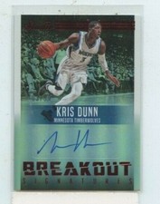 Kris Dunn 2016-17 Panini Studio Breakout Signatures Red Auto Autograph #D /30