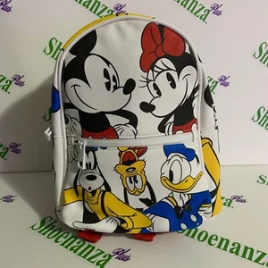 Disney Mini Mochila Mickey Minnie Goofy Donald Pluto Fab Five Bolso Blanco - Imagen 1 de 7