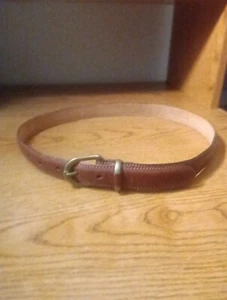 Vintage Talbots Small Brown Leather Belt Skinny Buckle - Picture 1 of 8