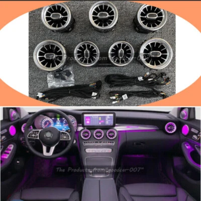 Kit de luces ambientales de ventilación de aire 64 colores para Mercedes Benz Clase C W205 2015-2021 Foto 1 de 4