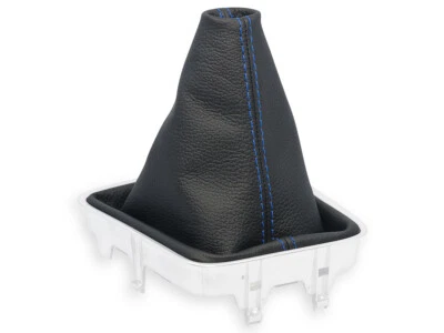 PARA SEAT ALHAMBRA II 2010-2020 CAMBIO DE MARCHAS BOTA POLAINA CUERO COSTURAS AZUL Foto 1 de 4