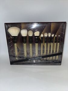 Sonia Kashuk Limited Edition Facet-Nating 10-Piece Brush Set Gold Black NEW!
