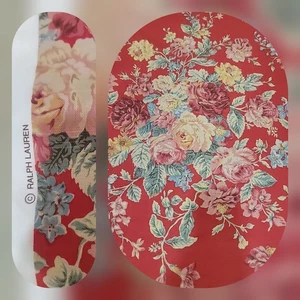 NEW RALPH LAUREN Red Floral Upholstery Fabric Cotton 2 1/4 YARDS (80"), UNCUT HT - Picture 1 of 7