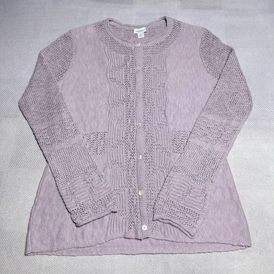 Cárdigan Sundance Suéter Tejido Mujer Mediano Lavanda Púrpura Algodón Botones Foto 1 de 4
