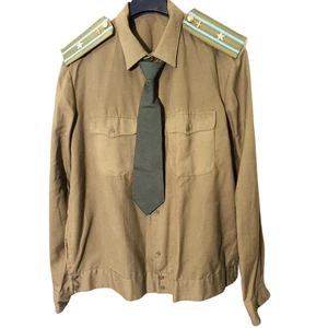 Vintage Russian Soviet MIlitary Officer Major Uniform Shirt Tie Red Army 1980s - Bild 1 von 9