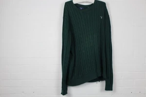 Gant Jumper Women 3XL Cable Knit Crew Neck Green 100% Cotton - Picture 1 of 10