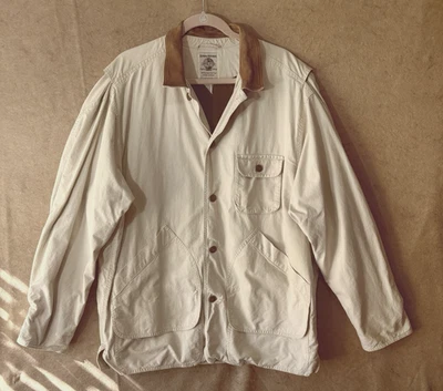VTG Banana Republic Field Jacket Chore Coat Mens Sz L Leather Corduroy Trim - Image 1 of 4