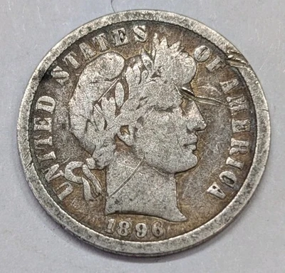 "Монета ""дайм Барбера"" 1896-O." Better Date - Новый Орлеан как новый. Мелкие детали. - Изображение 1 из 3